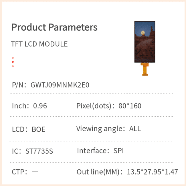 0.96‑inch TFT LCD Module