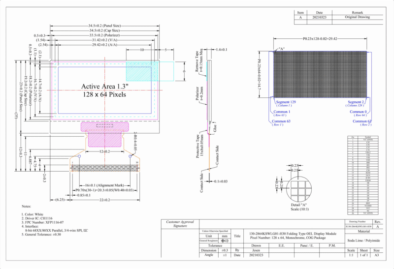 JicTech 1.3-inch OLED Display Module