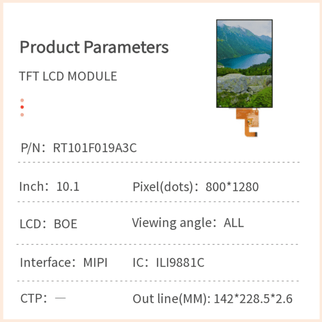 10.1-Inch HD IPS TFT LCD Module