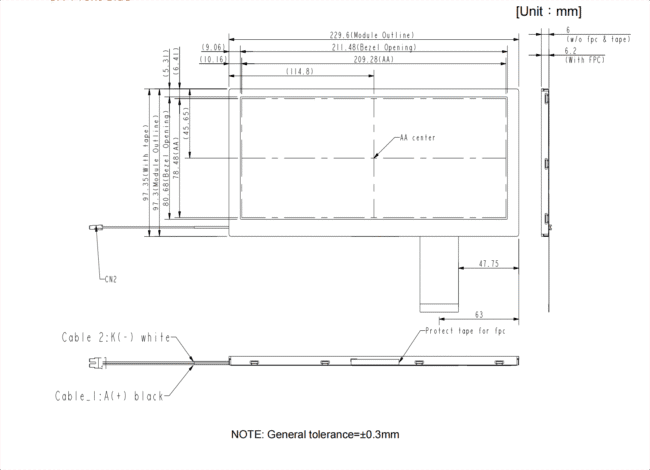 MECHANICAL DIMENSION Front Side
