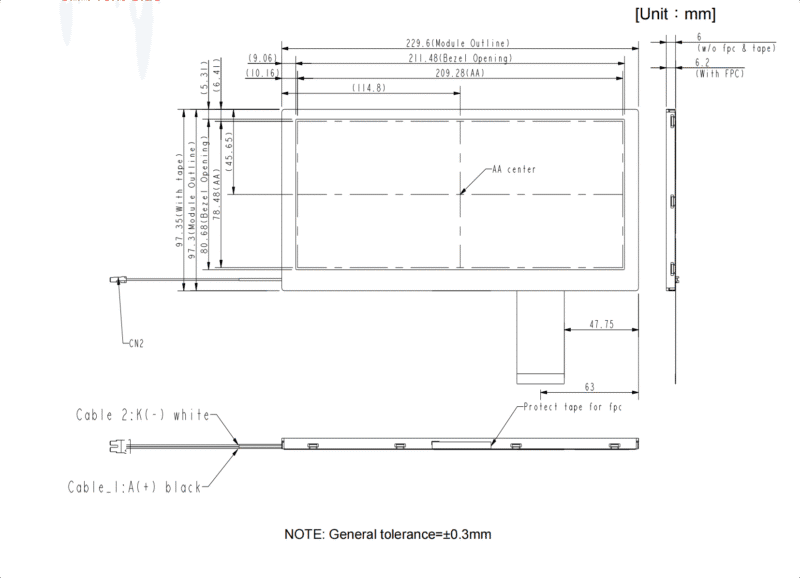 MECHANICAL DIMENSION Front Side