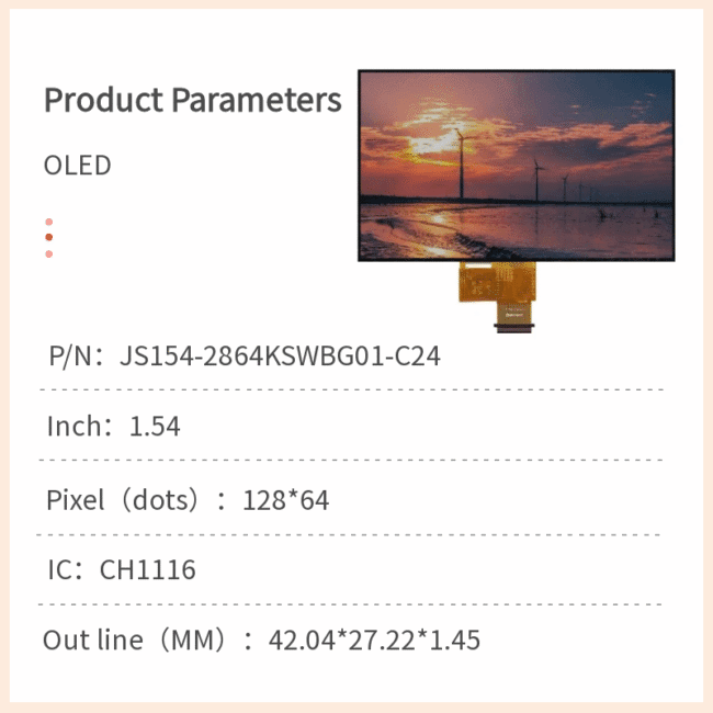 1.54″ Monochrome OLED Display Module