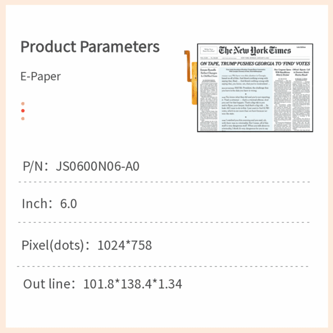 6 inch e-reader screen